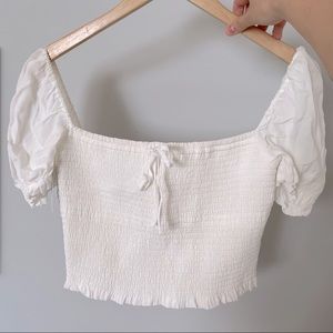 Aritzia smocked crop top